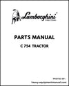 Lamborghini C 754 Tractor Parts Manual - Pdf Download