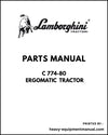 Lamborghini C 774-80 ERGOMATIC Tractor Parts Manual - Pdf Download