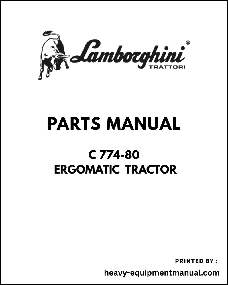 Lamborghini C 774-80 ERGOMATIC Tractor Parts Manual - Pdf Download