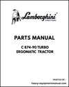 Lamborghini C 874-90 TURBO ERGOMATIC Tractor Parts Manual - Pdf Download