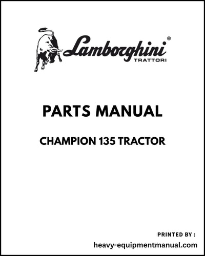 Lamborghini CHAMPION 135 Tractor Parts Manual - Pdf Download