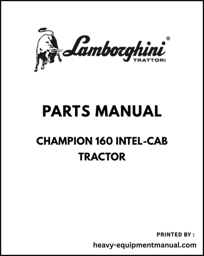 Lamborghini CHAMPION 160 INTEL-CAB Tractor Parts Manual - Pdf Download