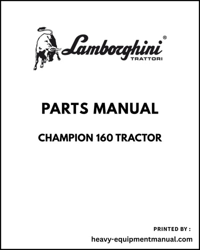 Lamborghini CHAMPION 160 Tractor Parts Manual - Pdf Download