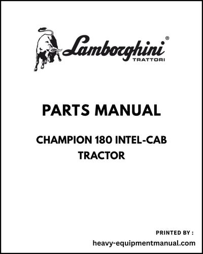 Lamborghini CHAMPION 180 INTEL-CAB Tractor Parts Manual - Pdf Download