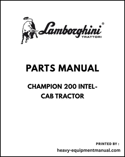 Lamborghini CHAMPION 200 INTEL-CAB Tractor Parts Manual - Pdf Download