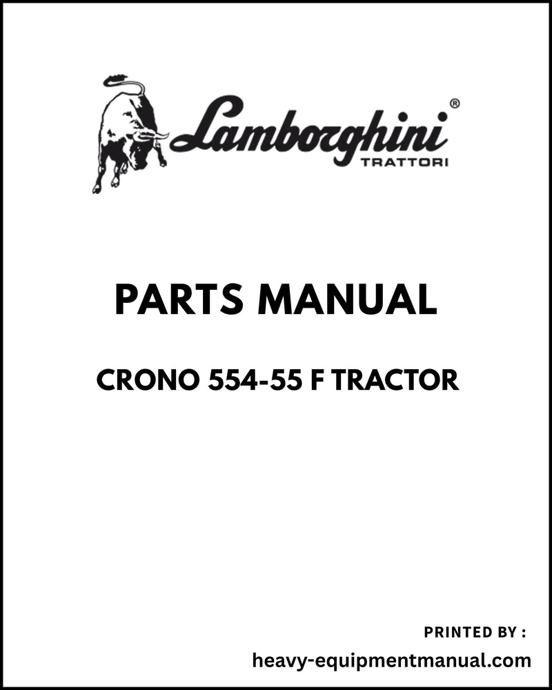 Lamborghini CRONO 554-55 F Tractor Parts Manual - Pdf Download