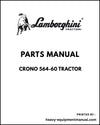 Lamborghini CRONO 564-60 Tractor Parts Manual - Pdf Download
