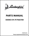 Lamborghini CRONO 574-70 Tractor Parts Manual - Pdf Download