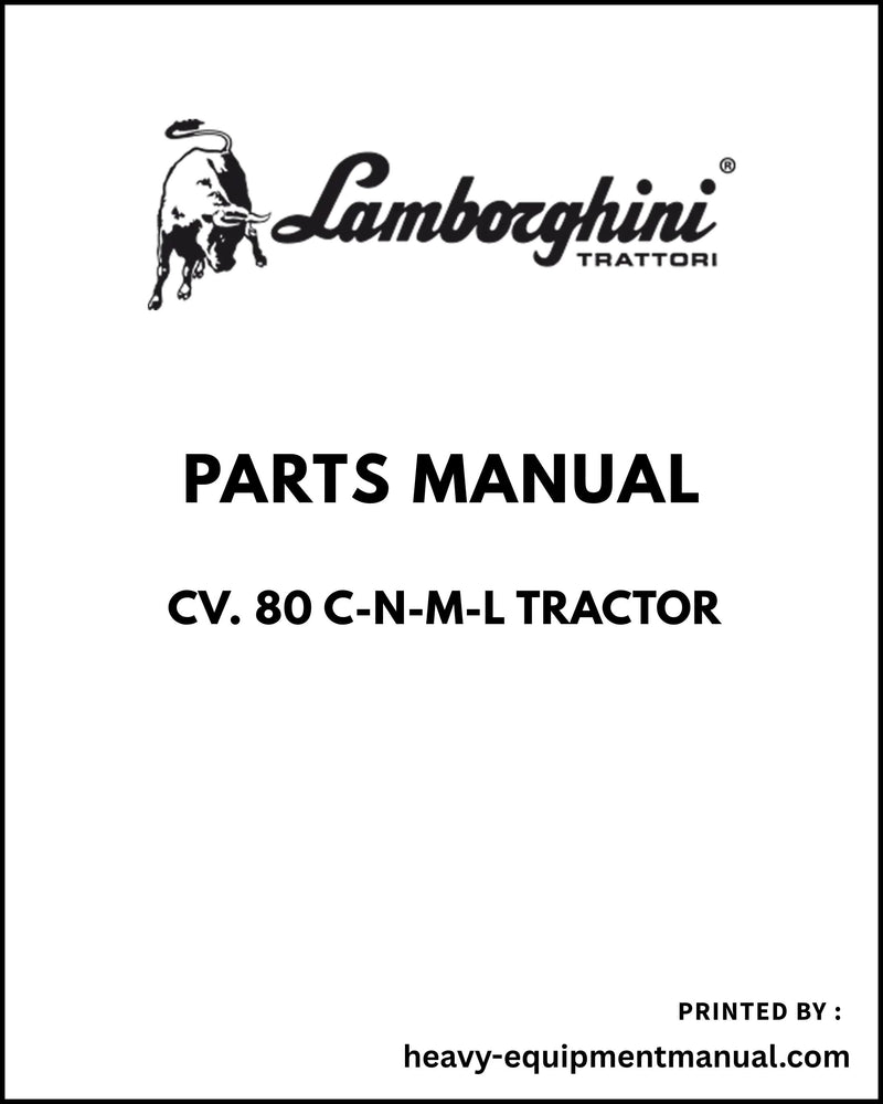 Lamborghini CV. 80 C-N-M-L Tractor Parts Manual - Pdf Download