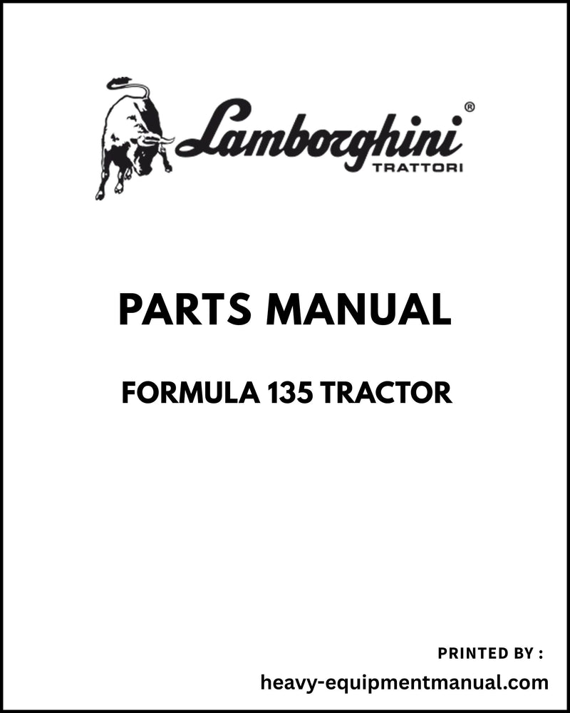 Lamborghini FORMULA 135 Tractor Parts Manual - Pdf Download