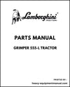 Lamborghini GRIMPER 555-L Tractor Parts Manual - Pdf Download