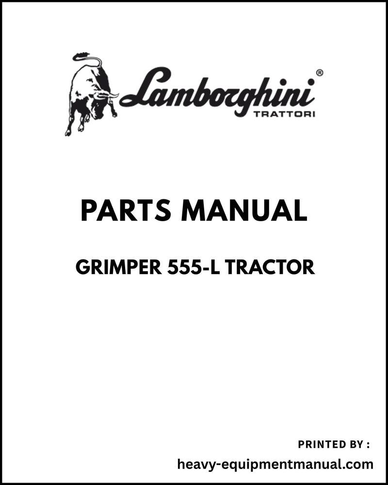Lamborghini GRIMPER 555-L Tractor Parts Manual - Pdf Download