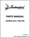 Lamborghini GRIMPER 560-L Tractor Parts Manual - Pdf Download