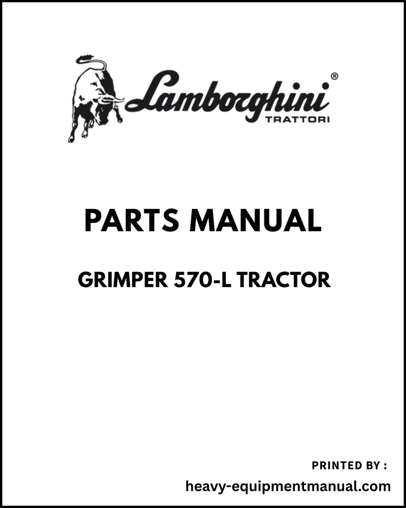 Lamborghini GRIMPER 570-L Tractor Parts Manual - Pdf Download