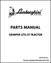 Lamborghini GRIMPER 570-ST Tractor Parts Manual - Pdf Download