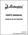 Lamborghini Nitro R 110 T4i Tractor Parts Manual - Pdf Download -> ZKDY420200TL10001