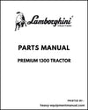 Lamborghini PREMIUM 1300 Tractor Parts Manual - Pdf Download