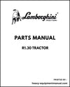 Lamborghini R1.30 Tractor Parts Manual - Pdf Download