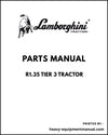Lamborghini R1.35 Tier 3 Tractor Parts Manual - Pdf Download ->20001