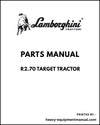 Lamborghini R2.70 TARGET Tier 3 Tractor Parts Manual - Pdf Download
