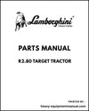 Lamborghini R2.80 TARGET Tier 3 Tractor Parts Manual - Pdf Download