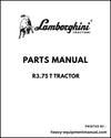 Lamborghini R3.75 T Tractor Parts Manual - Pdf Download