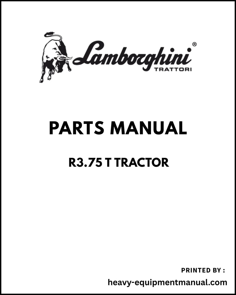 Lamborghini R3.75 T Tractor Parts Manual - Pdf Download