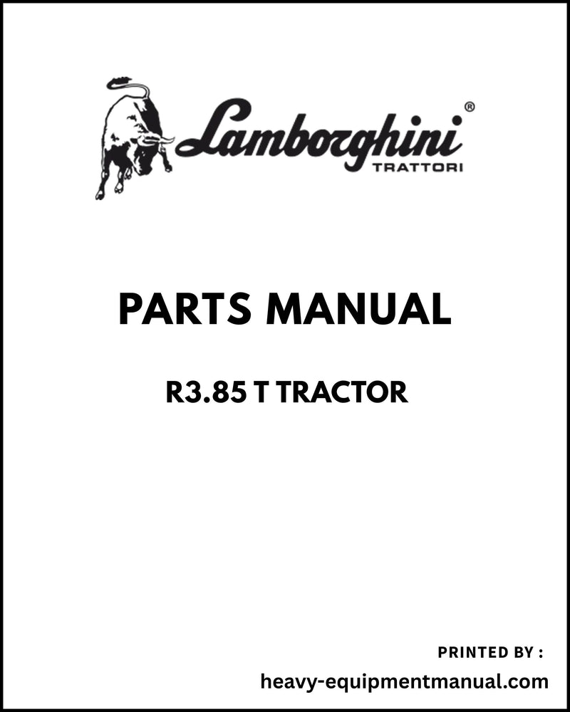 Lamborghini R3.85 T Tractor Parts Manual - Pdf Download