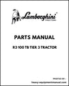 Lamborghini R3 100 TB Tier 3 Tractor Parts Manual - Pdf Download ->5001