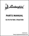 Lamborghini R3 95 TB Tier 3 Tractor Parts Manual - Pdf Download