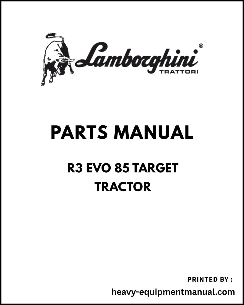 Lamborghini R3 EVO 85 TARGET Tractor Parts Manual - Pdf Download