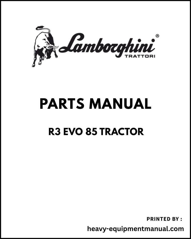 Lamborghini R3 EVO 85 Tractor Parts Manual - Pdf Download