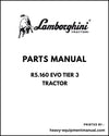 Lamborghini R5.160 EVO Tier 3 Tractor Parts Manual - Pdf Download