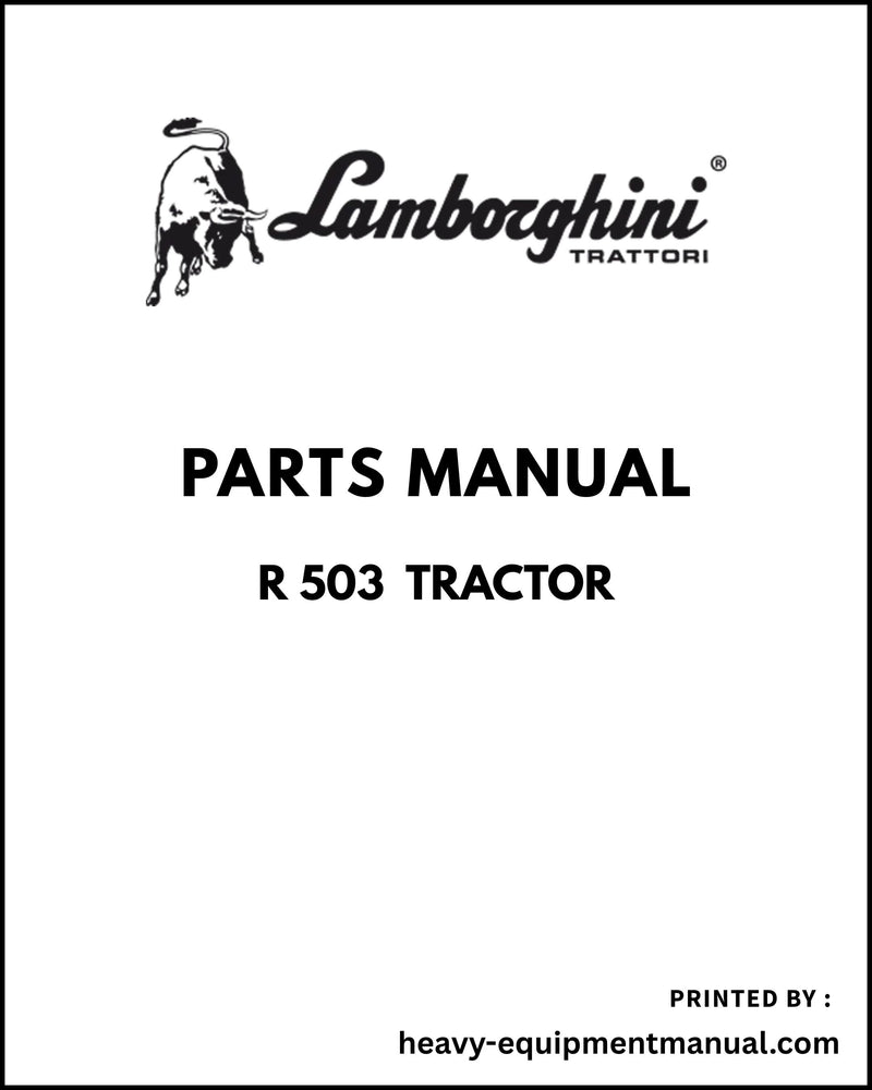 Lamborghini R 503 Tractor Parts Manual - Pdf Download