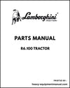 Lamborghini R6.100 Tractor Parts Manual - Pdf Download