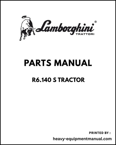 Lamborghini R6.140 S Tractor Parts Manual - Pdf Download