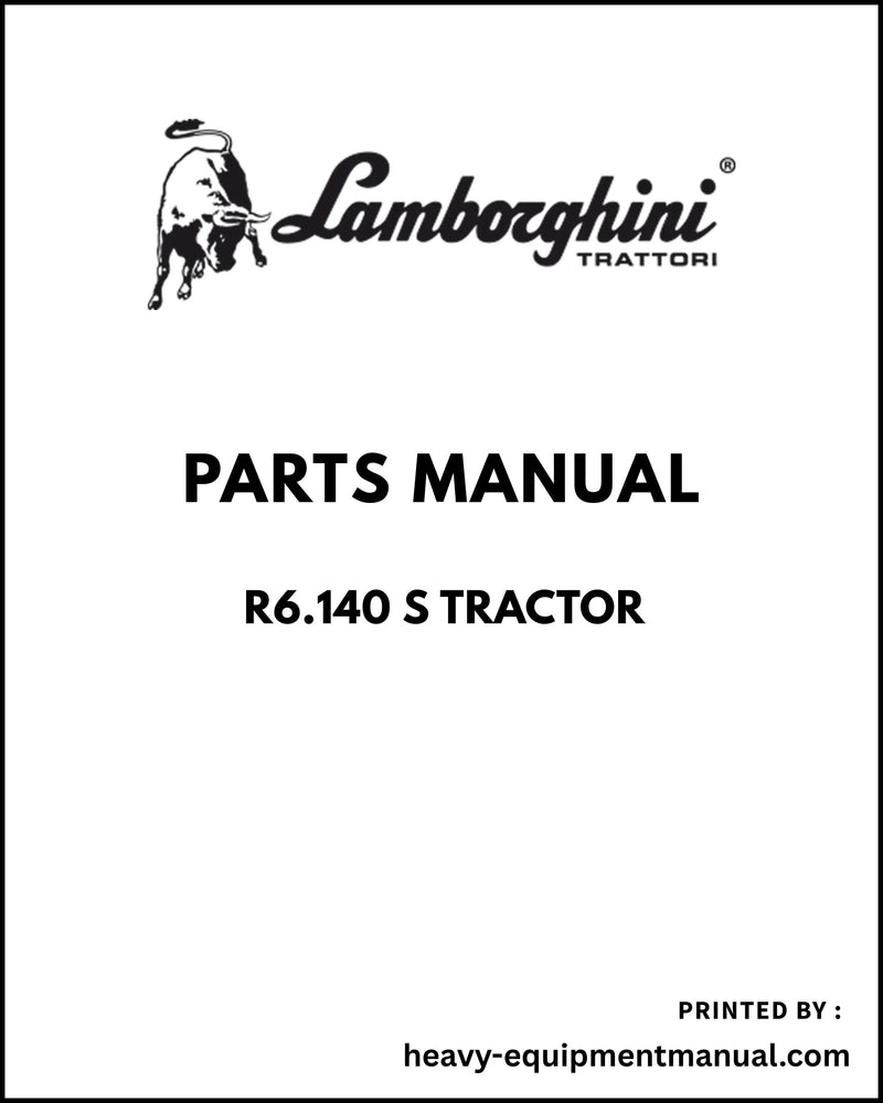 Lamborghini R6.140 S Tractor Parts Manual - Pdf Download