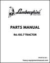 Lamborghini R6.150.7 Tractor Parts Manual - Pdf Download