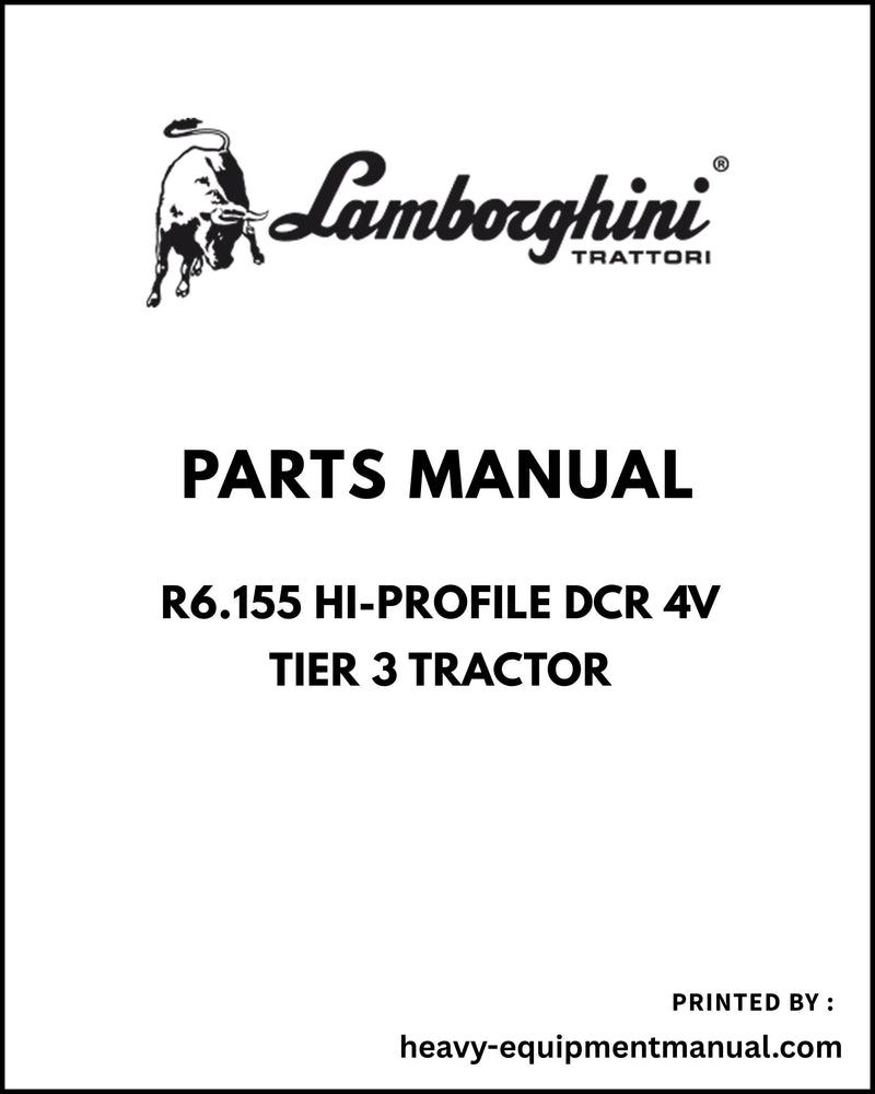 Lamborghini R6.155 HI-PROFILE DCR 4V Tier 3 Tractor Parts Manual - Pdf Download