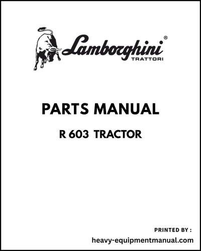 Lamborghini R 603 Tractor Parts Manual - Pdf Download
