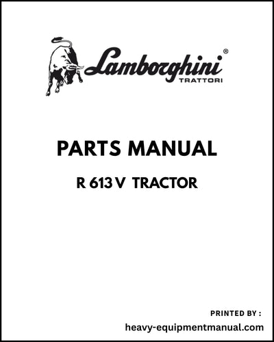 Lamborghini R 613 V Tractor Parts Manual - Pdf Download