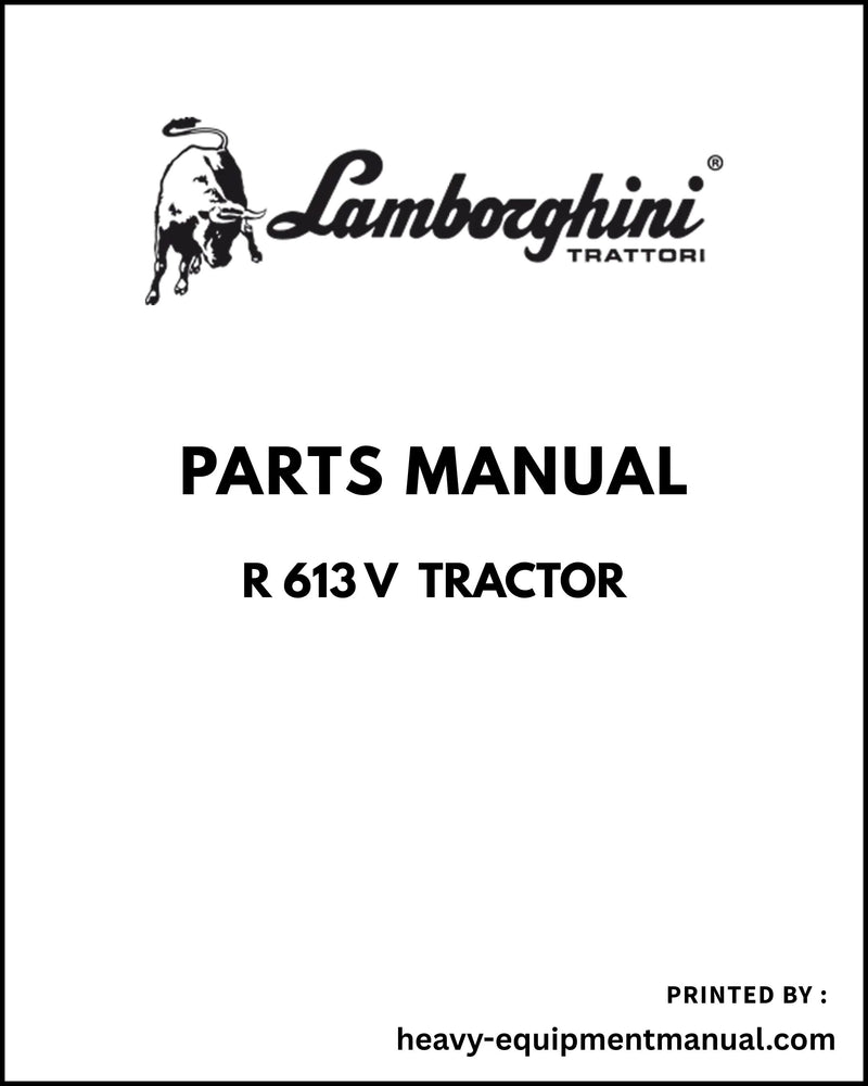 Lamborghini R 613 V Tractor Parts Manual - Pdf Download