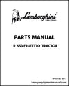 Lamborghini R 653 FRUTTETO Tractor Parts Manual - Pdf Download