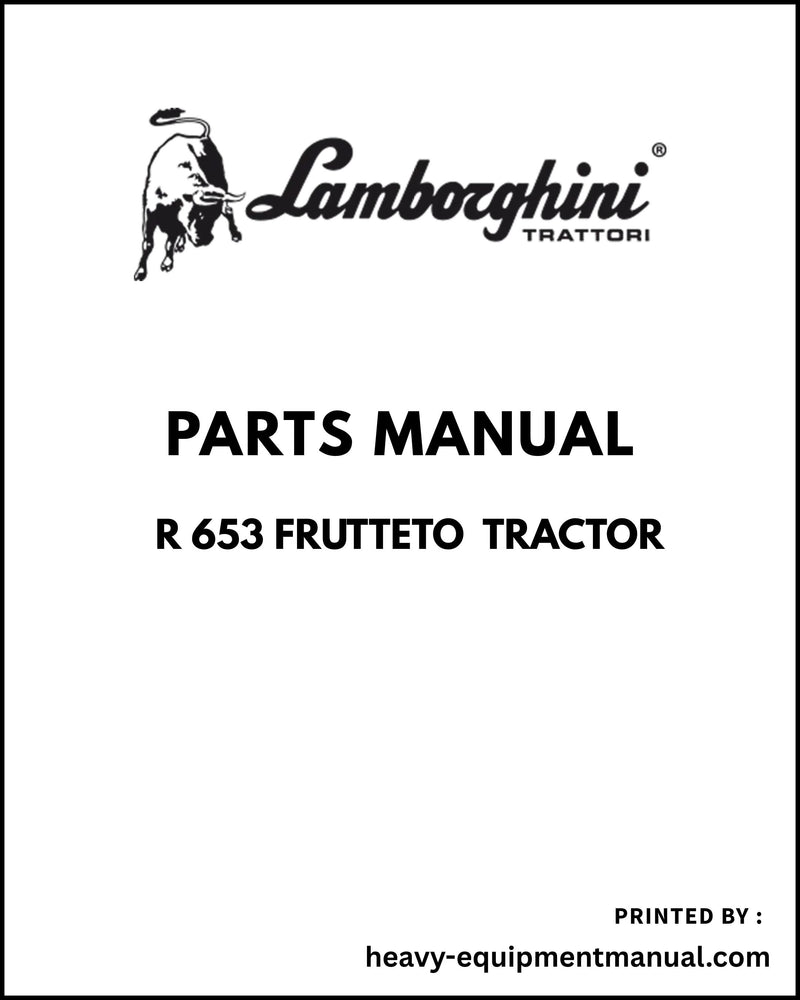 Lamborghini R 653 FRUTTETO Tractor Parts Manual - Pdf Download