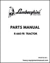 Lamborghini R 660 FR Tractor Parts Manual - Pdf Download