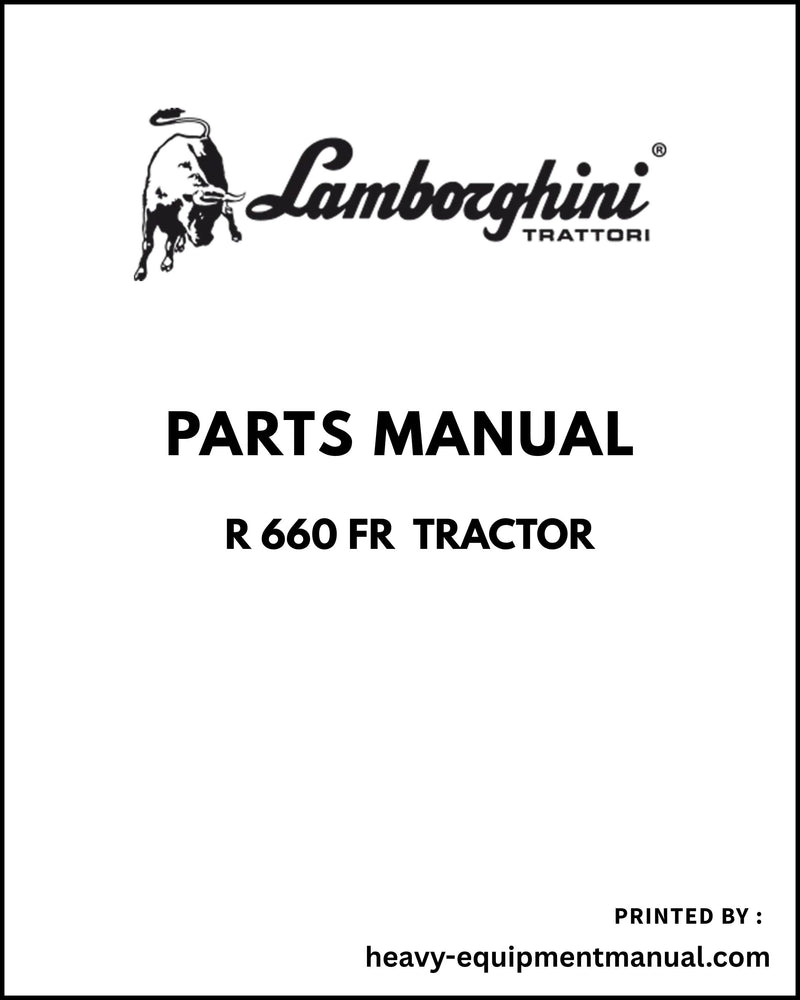 Lamborghini R 660 FR Tractor Parts Manual - Pdf Download