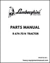 Lamborghini R 674-70 N Tractor Parts Manual - Pdf Download