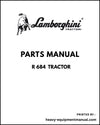 Lamborghini R 684 Tractor Parts Manual - Pdf Download