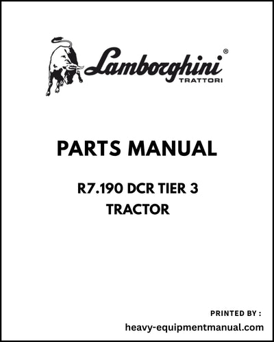 Lamborghini R7.190 DCR Tier 3 Tractor Parts Manual - Pdf Download