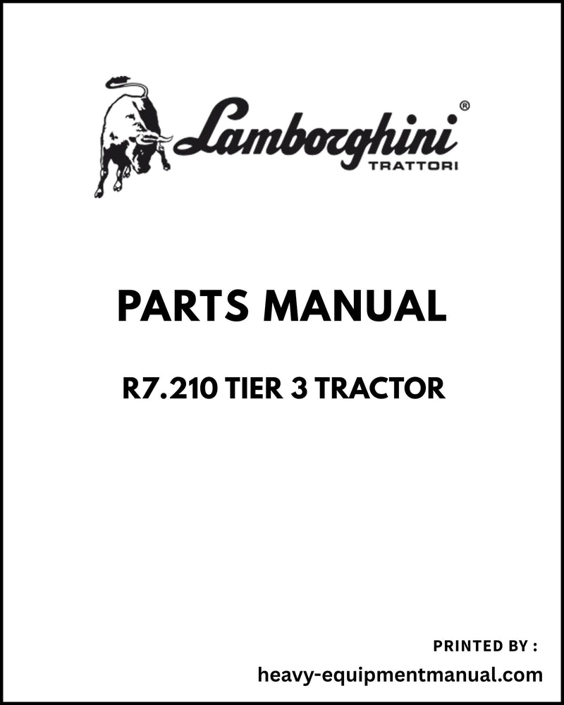 Lamborghini R7.210 Tier 3 Tractor Parts Manual - Pdf Download
